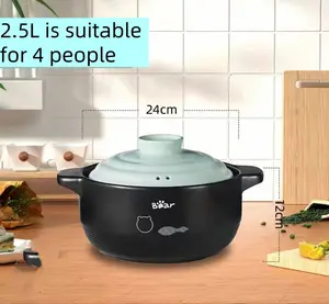 Bear casserole household gas clay pot rice casserole high temperature resistant ceramic pot stew pot gas stove clay pot stew pot casserole