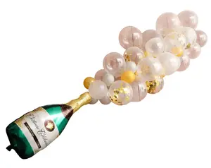 Champagne Bottle Balloon Kit, 2Pcs 40" Champagne Bottle Balloon & 70Pcs Assorted Balloons Ideal for Wedding Birthday Bachelorette Bridal Shower Party Decoration Aluminum