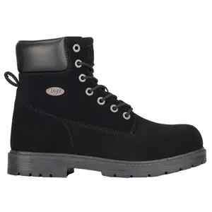 Lugz Mens Brace Hi Fleece Round Toe Lace Up Casual Boots Ankle - Black