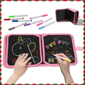 1 Count Children's Blackboard Book, Portable Drawing Book, Washable and Reusable Writing Board, Children's Writing Drawing Book, Kindergarten Learning Graffiti Book for Boys and Girls Gift, Thanksgiving Gift