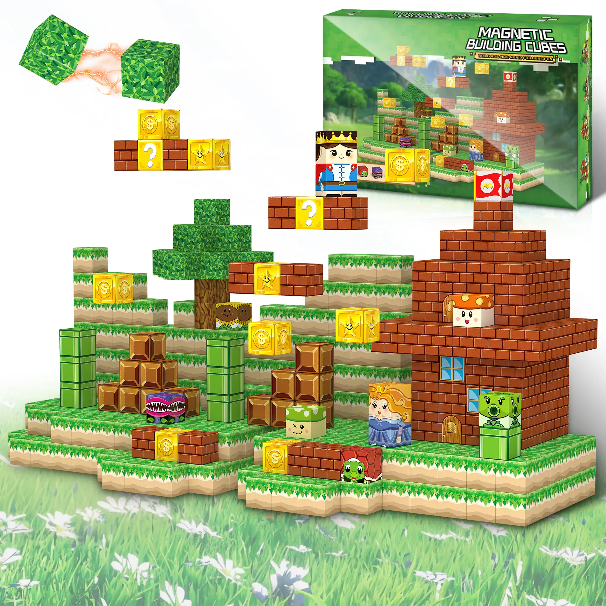 Magnetic Blocks 54PCS,100PCS - TOKMOC 3D DIY Magnetic Tile Building Blocks Set,Stacking Magnet Cubes Blocks,STEM Building Game Sensory Toy for Learnin