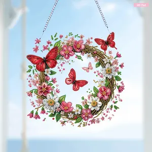 Acrylic Special Shape Animals 5D DIY Diamond Painting Dots Pendant Rhinestone Diamond Art Pendants Diamond Painting Hanging Pendant for Garden Window Decor