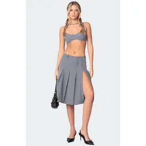 Edikted Women's Ethel Side Slit Pleated Mini Skirt - Multicolor