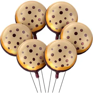 6 Pcs 21 Inch Christmas Chocolate Chip Cookie Balloons Foil Party Balloons Bulk Balloons Decor for Birthday Party Shower Theme Decorations Supplies