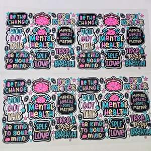 16oz Metal health Does Matter UV DTF Wraps - Perfect for Beverages - Drinkware