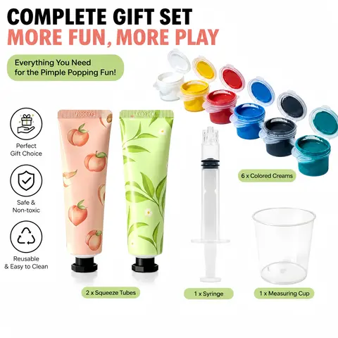 Pimple Popper Fidget Toy Refill Kit, Sensory Fidget Relief Finger Accessory, Colorful Creative Novelty Gift Set for Enthusiasts