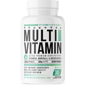 Inspired MULTI - Elite Vegan Multi-Vitamin - Multi for Men & Women with Anti-Oxidants & Adaptogens - 120 Capsules (30 Servings) Healthcare Fitness Supplement