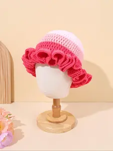 Handmade Crochet Fisherman Hat, Macaron and, Open Design, Lightweight and Breathable, Unisex, Party Headpiece, Ruffled Design