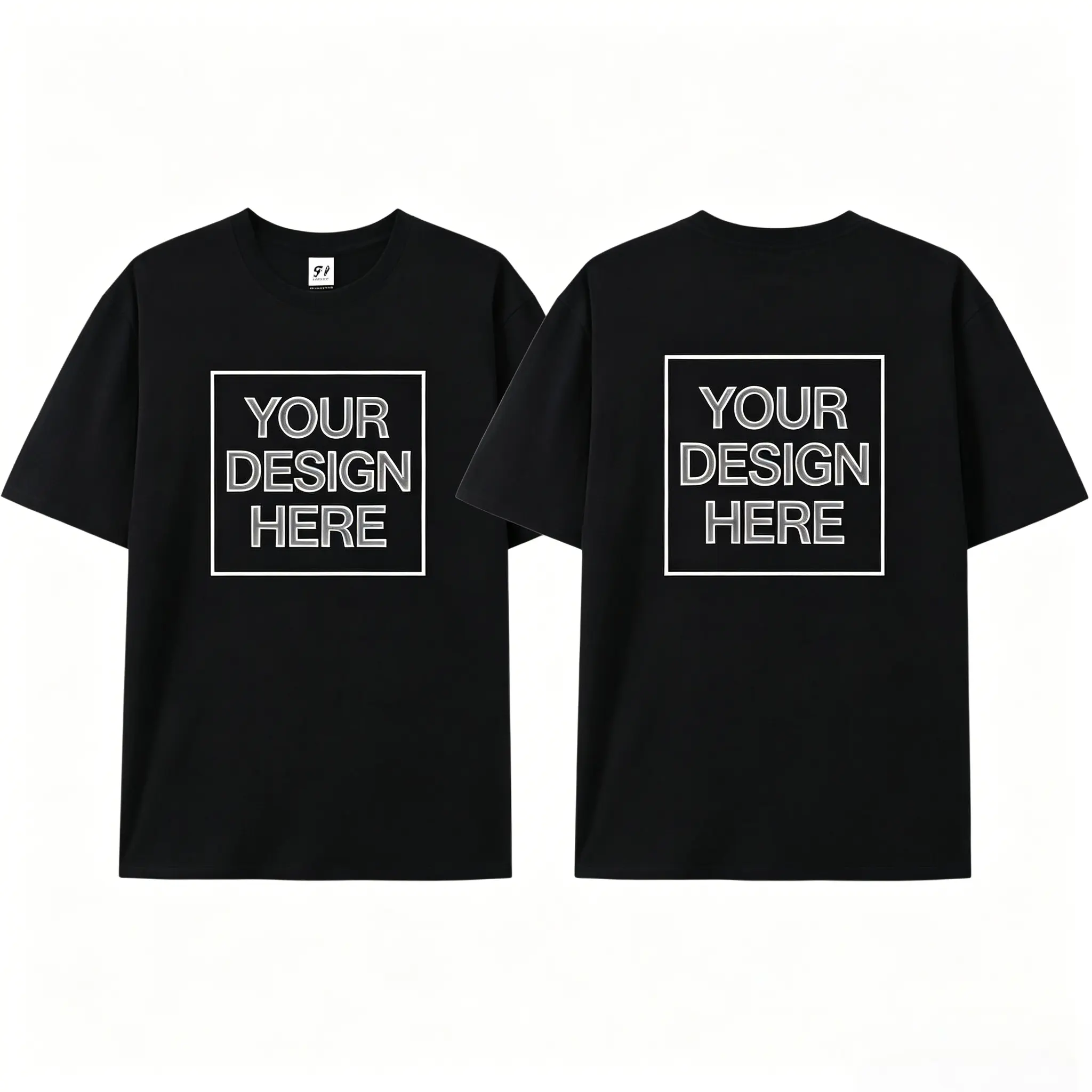 Unisex Customizable Front and Back Personalized Graphic T-Shirt, 100% Combed Cotton Short-Sleeve Round Neck Loose-Fitting Unisex Casual Streetwear Top, Machine Washable Pull-On