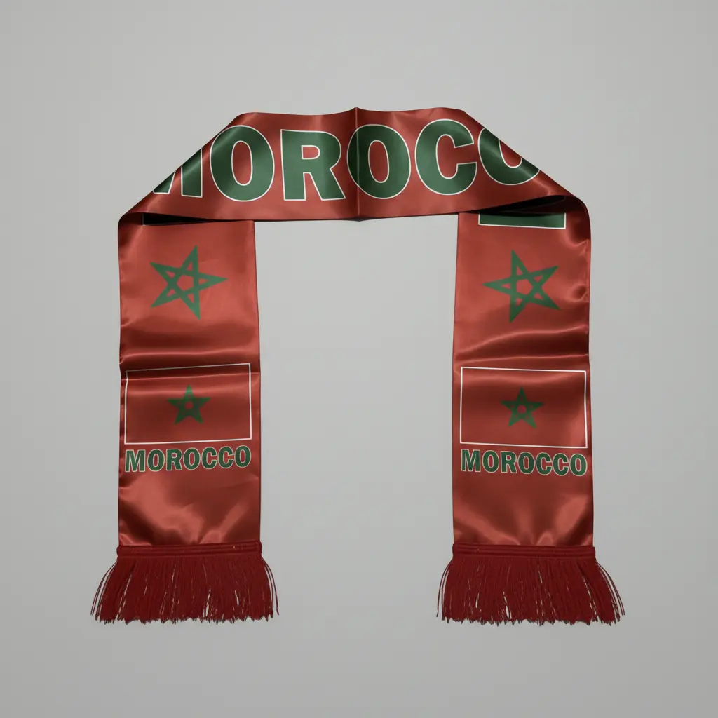 Morocco Satin Fan Scarf 🇲🇦⚽✨