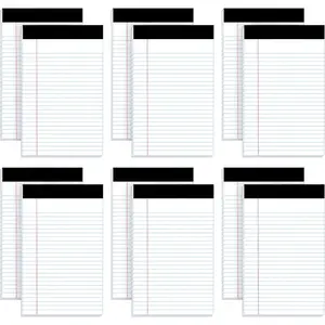 5x8 Small Notebooks - 12 Pack Narrow Ruled, White Perforated Note Pads with 50 Sheets Per Notepad, (No Ink Bleeding) Ideal Legal Pads for Writing, Note Taking, , Office, School