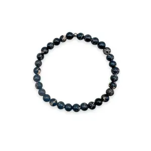 Men's Black Impression Jasper Mini Stacker Bracelet