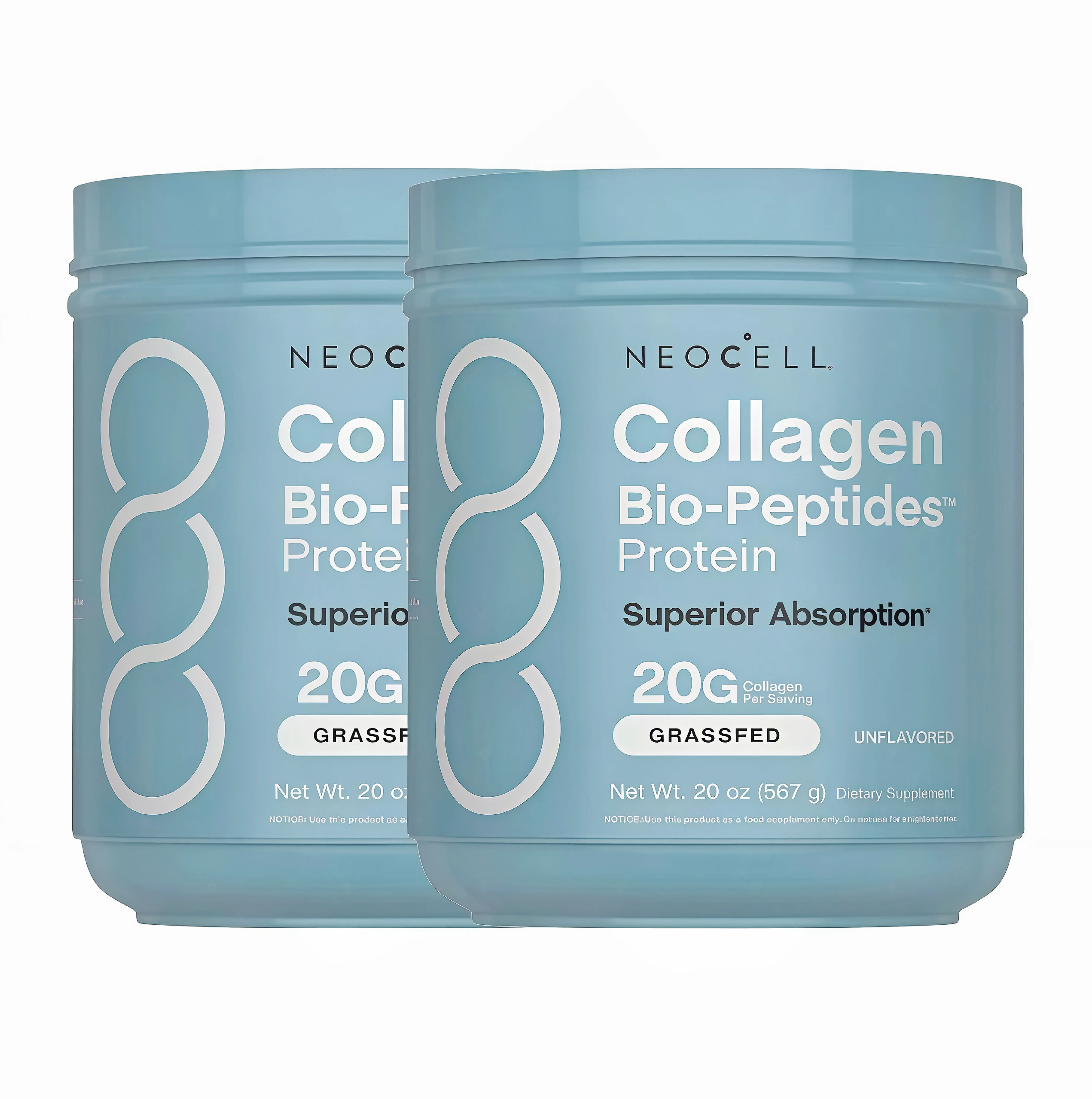 2 Pack NeoCell Collagen Peptides Powder 20oz - Grassfed Protein Supplement SR- Advanced with 18 Essential Amino Acids