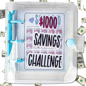 Reusable $1000 Money Saving Binder | Budget Book with Cash Envelopes | Portable Finance Organizer for Saving Challenges