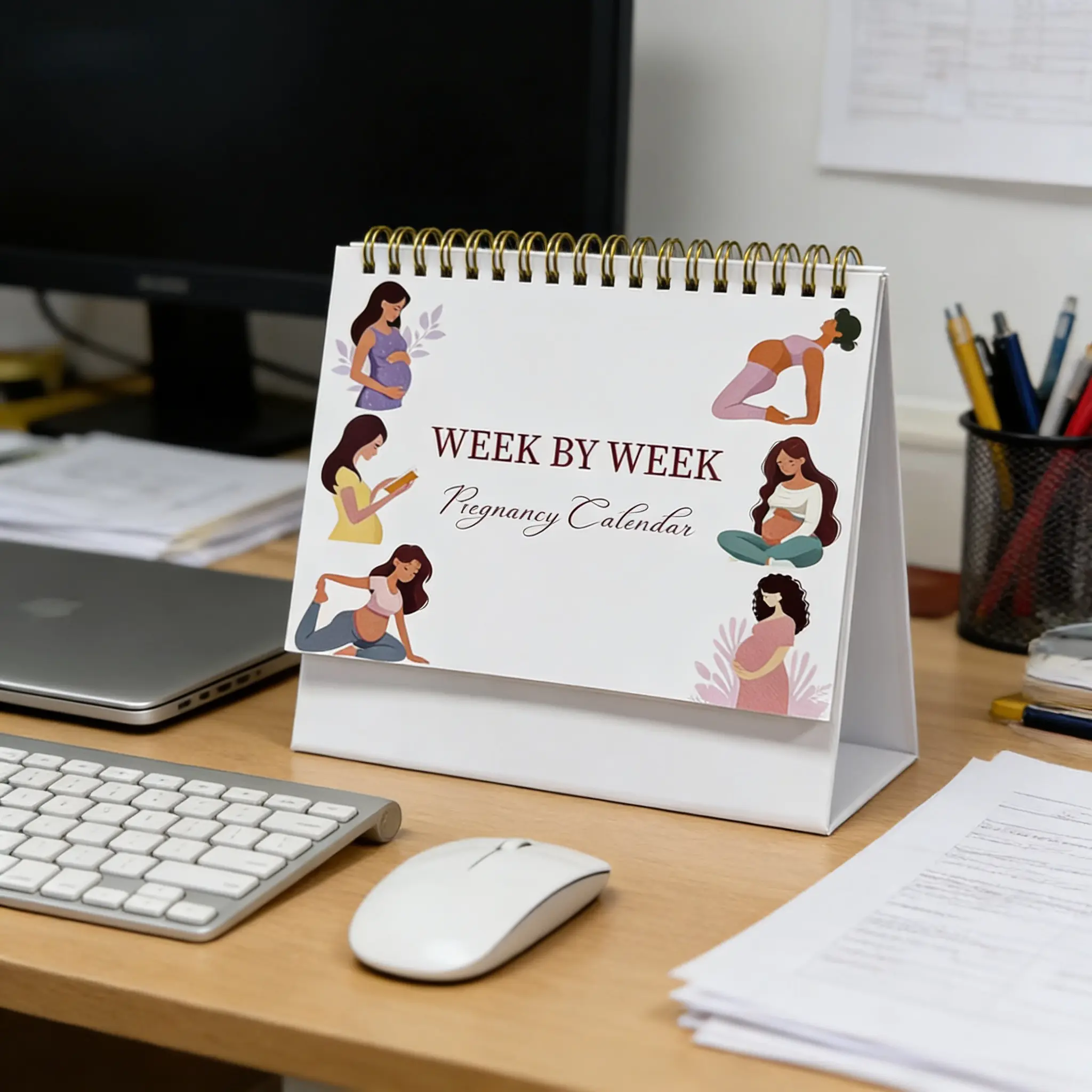 12 Months Weekly Pregnancy Calendar, Includes Weekly Tips & Pre-Motherhood Advice, Essential Guide for Expectant Mothers, Mom Planner