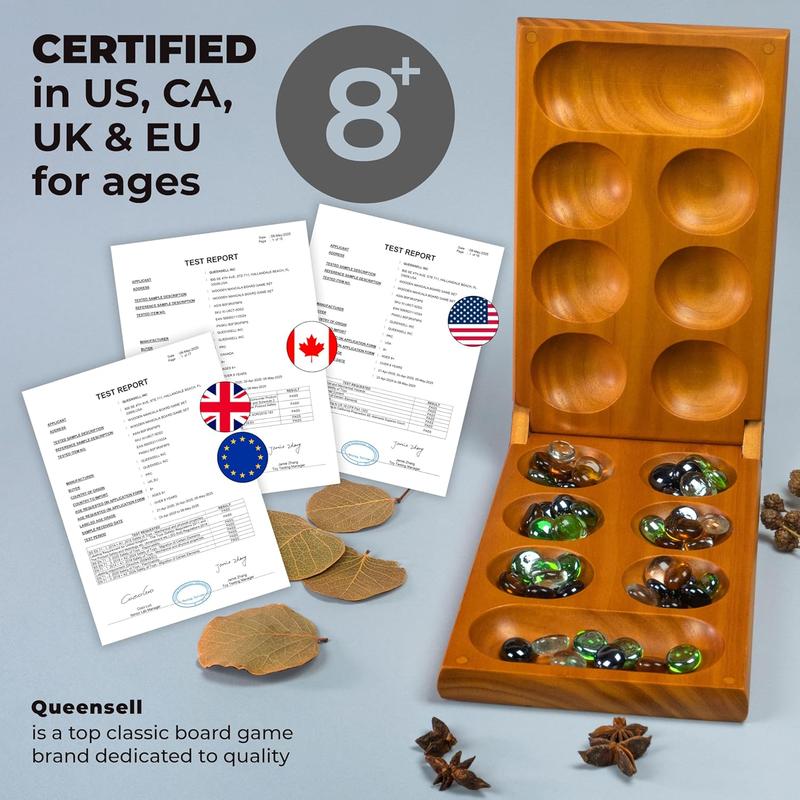 Mancala Board Game with Magnetic Lock