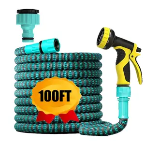 Garden Flexible Expandable Dual Color Magic Water Hose, High Pressure Car Wash Irrigation, 25ft-50ft-75ft-100ft, Multi-Purpose Garden Tool