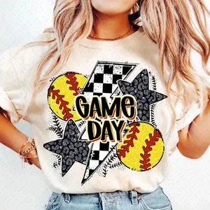 Softball Tshirt, Game Day Softball Tshirt, Retro Checkered Softball Tshirt, SoftballMama Tshirt, Softball Mom Tshirt, Leopard Softball Coquette
