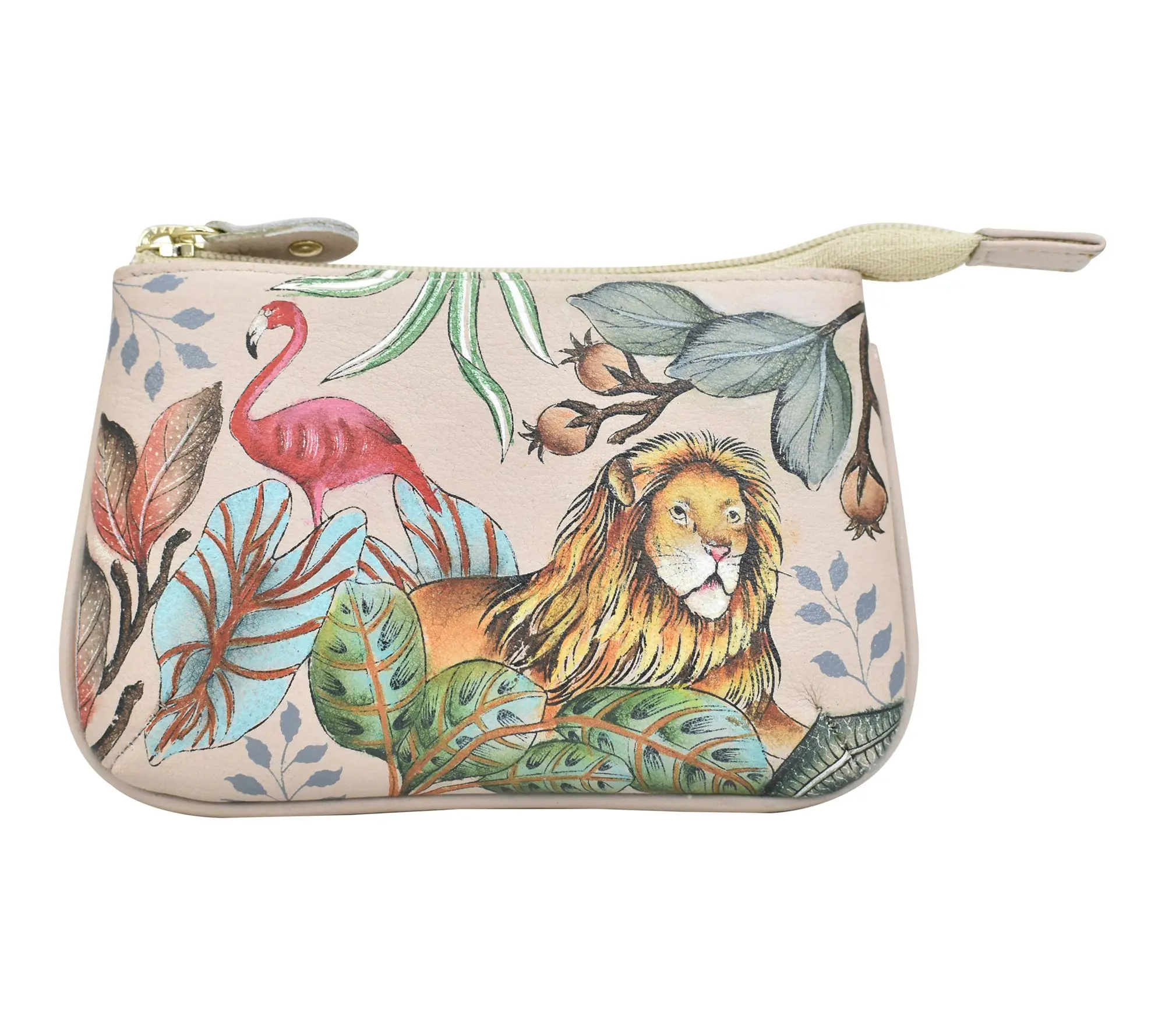 Anushcka Painted Leather Medium Zip Pouch Anushcka Painted Leather Medium Zip Pouch