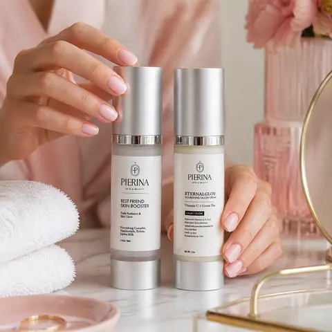 Pierina Even Skin DUO - Lightweight Daily Skincare Set with 3% Niacinamide, Green Tea Antioxidants, Best Friend Skin Booster, EternalGlow Cream for Sensitive Needs, Moisture, Hydration & Soft Texture