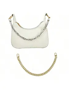 Simple Bag with Thick Chain Strap, Versatile Fashion Accessory, Perfect for Street Style, Stylish Bag Charm, Quilted Chain Strap