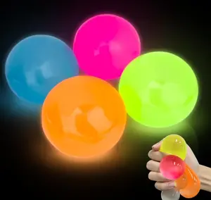 4 Pcs Sticky Balls, Sticky Ball for Ceiling,Glow in Dark Sticky Balls,Sticky Ball for Kids,Stress Relieving Glow in Dark Toy Stick to Wall, Easter Basket Stuffers