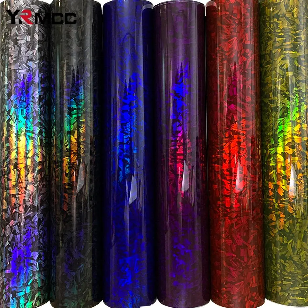 PET Forged Carbon Wrap Vinyl Car Rainbow Laser Body Covering Sticker for Car Foil Motorcycle Helmets Wrapping Self-adhesive Film