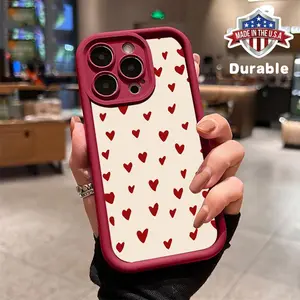 Small Love Heart Pattern Case for iPhone 16 15 14 Pro Max 13 12 11 X XS Plus - Protective Silicone Cover with Shockproof Drop Protection Astronaut Transparent