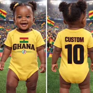 Ghana Flag Logo Infant Bodysuit | Custom Name and Number Back G65