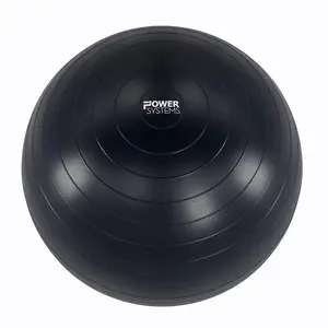 Power Systems Versa Ball Pro – Stability Ball for Gym, Office, or Birthing (Black, 55cm)