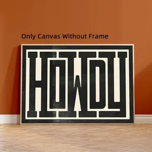 Howdy Typography Wall Art, 1 Count Modern Minimalist Design Wall Decor Canvas Painting, Wall Art for Home Living Room Bedroom Office Decor, Art Wall Decoration, Ornaments
