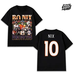 [Youth & Adult] BO NIX 10 V2 For Broncos Country High-Quality 100% Cotton T-Shirt (Made In US), Broncos Football Shirt, Game Day Outfits, Gift For Football Fans, Bo Chapman Nix Football Graphic Tee