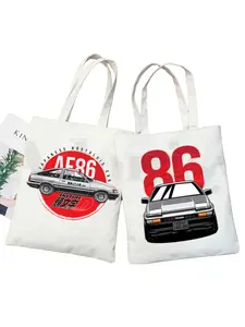 Initial D Drift Japanese Anime AE86 Fashion Graphic Cartoon Print Shopping Bags Girls Fashion Casual Pacakge Hand Bag