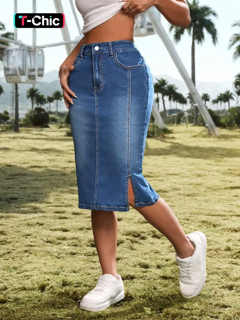 denim skirt indie fit - TikTok Shop