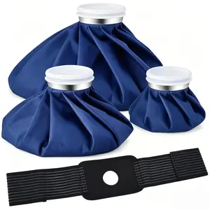 LMMAKE Ice Cold Pack Reusable Ice Bags 4-Pack 3 Sizes 6"/9"/11" for Injuries Hot & Cold Therapy Pain Relief with Elastic Breathable Support Wrap Lightweight Portable
