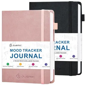 JUBTIC Mood Tracker Journal, Mental Health Journal for Women 2 in 1 package (Rose Gold*Black)