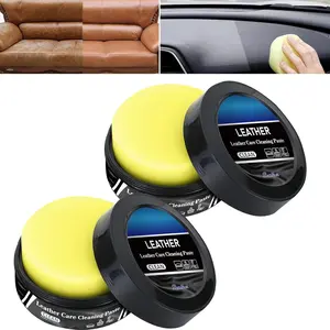 2Pcs Leader Cleaning and Care Cream & Cleaning Paste for Leather Care, Automotive Interior Leather Cleaning Cream,Leather Care Cleaning Paste,Leather Repair Kit for Car, Furniture(160g)