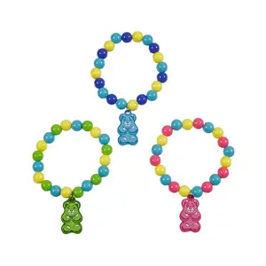 Candy Critters Gummy Teddy Bear Bracelets with Charm - 12 Pc.