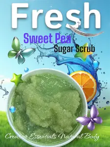 Beauty Is Me Sweet Pea Sugar Scrub with Coconut Oil & Olive Oil