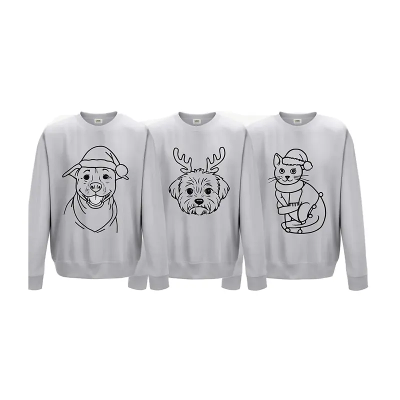 Personalized Holiday Pet Sweatshirt with Festive Animal Designs for Dogs Cats and More