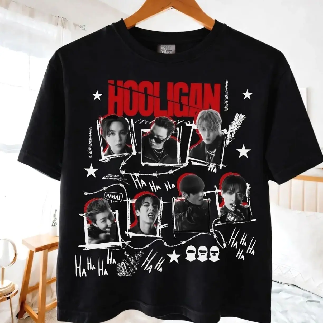 Hooligan MV Arirang Fitted Round Neck Short-Sleeve Casual Tshirt, 2026 Tour Cute Group Graphic Fan-Inspired Merch FFZ A2P
