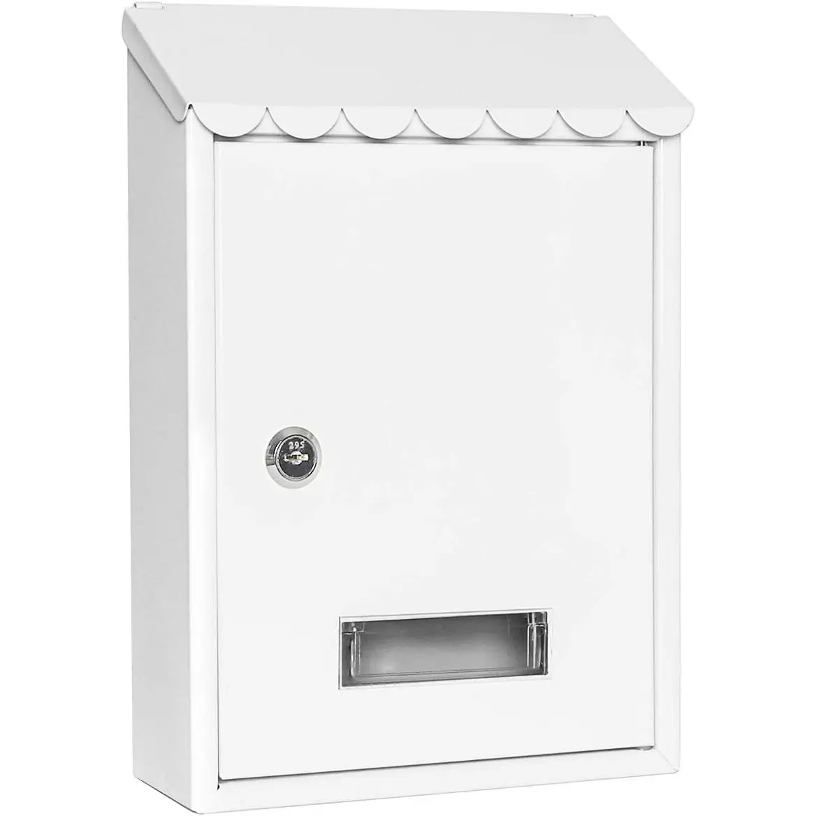 Galvanized Steel Wall-Mount Mailbox, 33 White Small Horizontal Home Improvement Mailbox with Screw Installation, 2-Keys Lock, Corrosion-Resistant Cover, Waterproof Design, Ample Mail Space, Durable, 12.2x8.3x3.05in