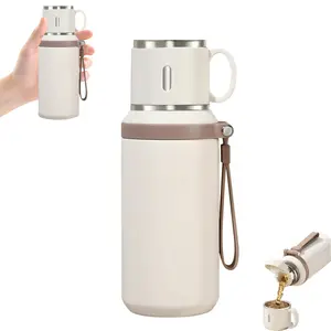 Stainless Steel Vacuum Insulated Water Bottle - Rope Handle Dual-function Tumbler, Portable Flask for Camping & Travel