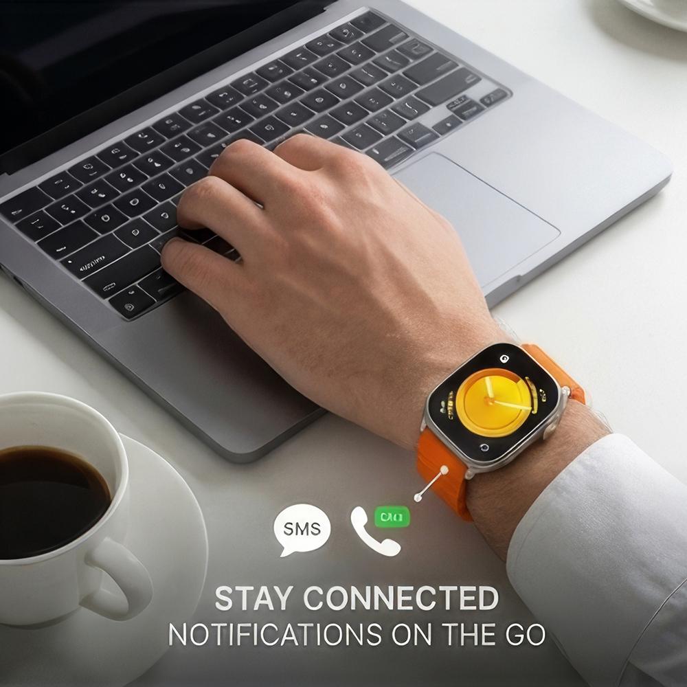 W&O Smart Watch Multiple Sport Mode, Message Reminder, Fitness Wearable, IP67 Waterproof Touch Screen Watch, Sleep Monitoring, Multifunctional Smart Watch with High Battery Life, GPS Bluetooth Call, 4 Straps,Gif