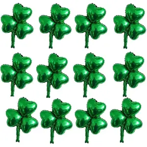 12pc Shamrock Foil Balloons, 19 inch, St. Patrick's Day, Birthday, Wedding, Shower Decorations