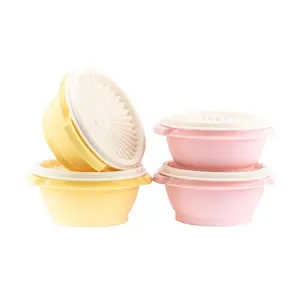 300ml TPW Candy colors Freezer Bowl Set - 1Pack Pastel Colors with Airtight Lids for Easy Storage and Organization Family-sized food storage containers, children's bowls, premium food storage containers, microwave-safe. colorful,Bowl with lid