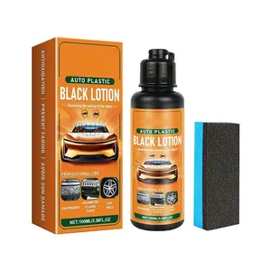 Faded Car Plastic & Trim Restorer for Dashboardand Tires - UV Blocking Black Renewal Lotion to Prevent Cracking and Sun Damage