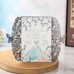 50pcs European Wedding Invitations, Hollow Out Design, Creative Invitation Cards, Birthday Greeting Cards, Holiday Cards Wholesale