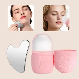 2-Piece Face Ice Mold Skincare Tool Set, Facial Cooling Massage Physiotherapy, Daily Skin Care Tools for Home Use, Facial Beauty Massagers