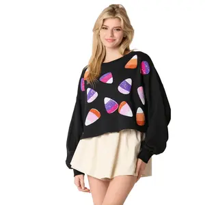 Candy Corn Cropped Sweatshirt